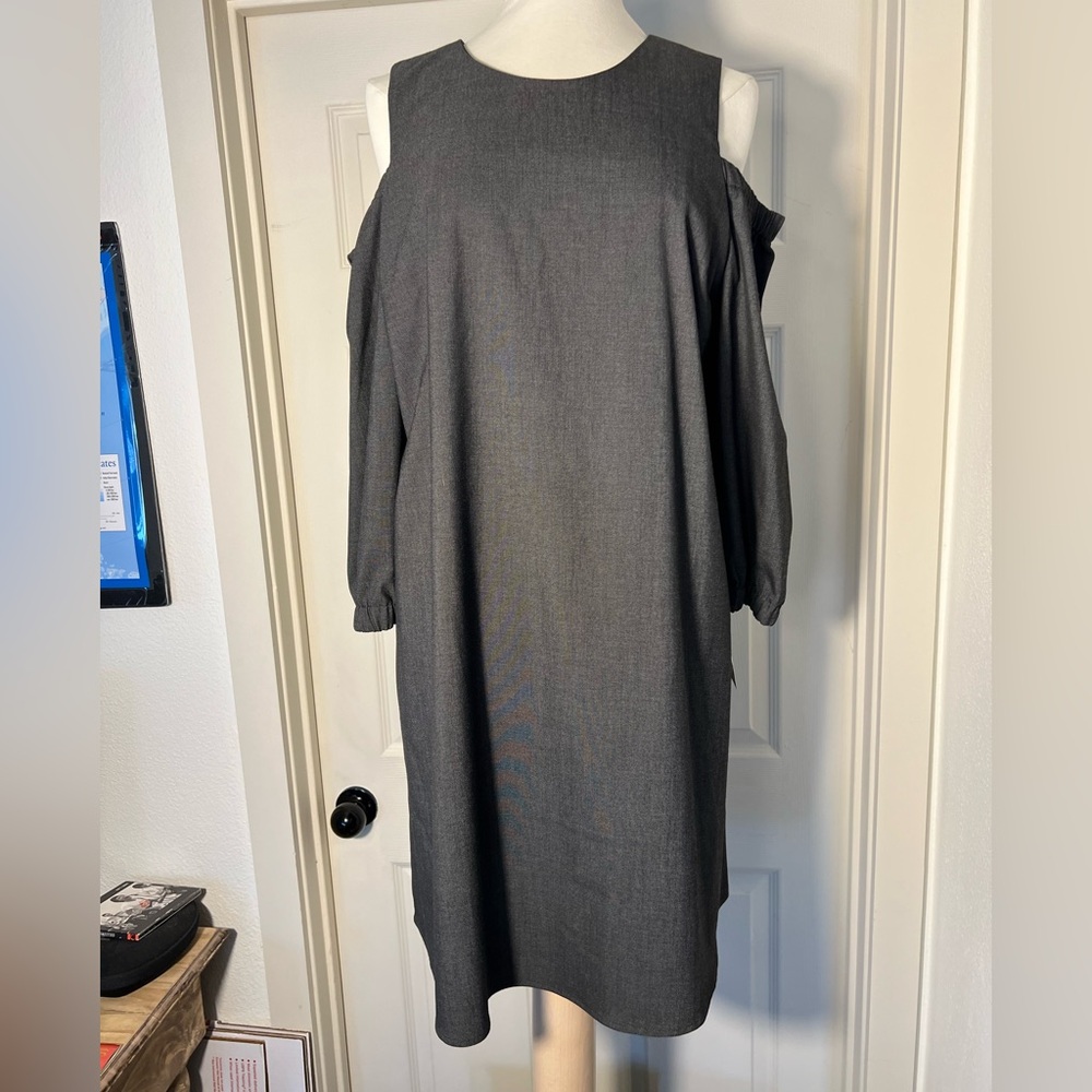 Halogen Dark Gray Off Shoulder Shift Dress Woman’s Sz Large NWT